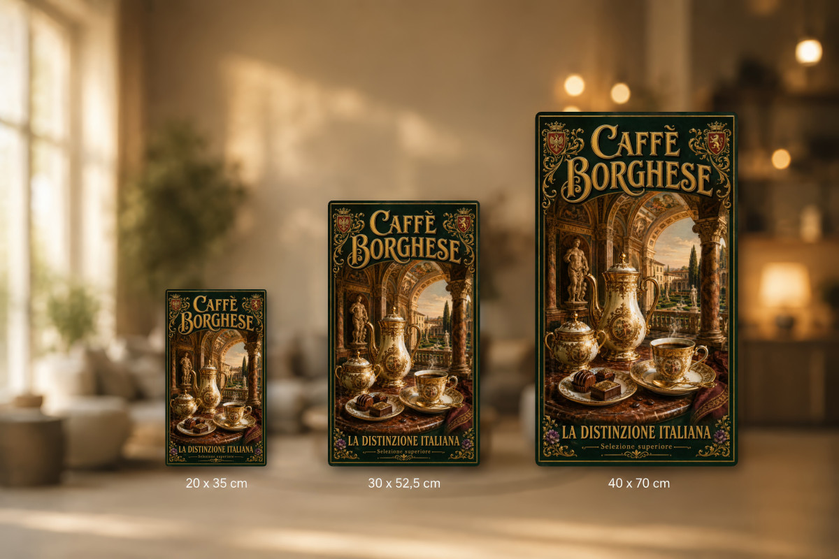 Plaques - décors mêlés #4, Affiche vintage café - Caffè Borghese