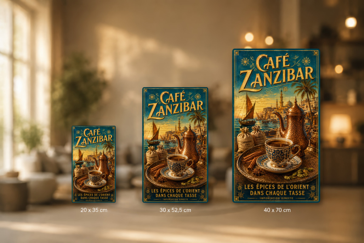 Plaques - décors mêlés #4, Affiche vintage café - Café Zanzibar