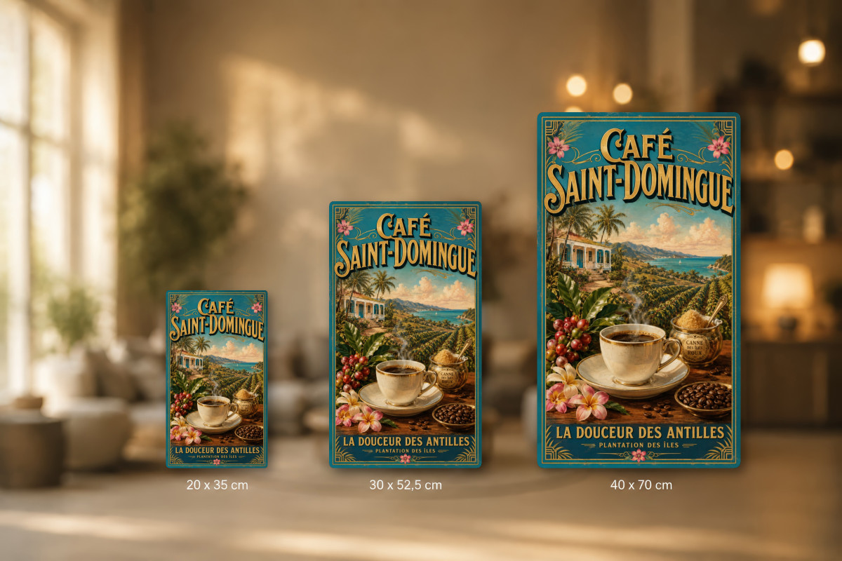Plaques - décors mêlés #4, Affiche vintage café - Café Saint-Domingue