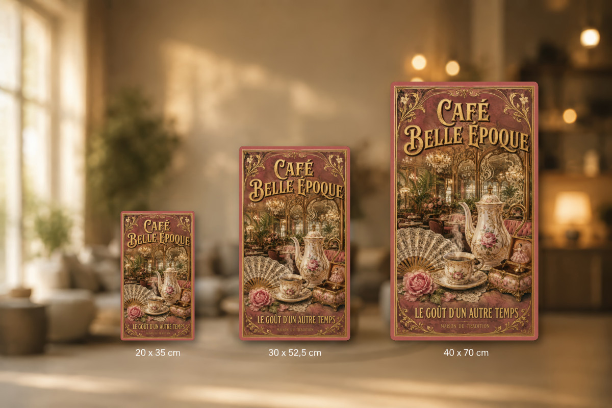Plaques - décors mêlés #4, Affiche vintage café - Café Belle Époque