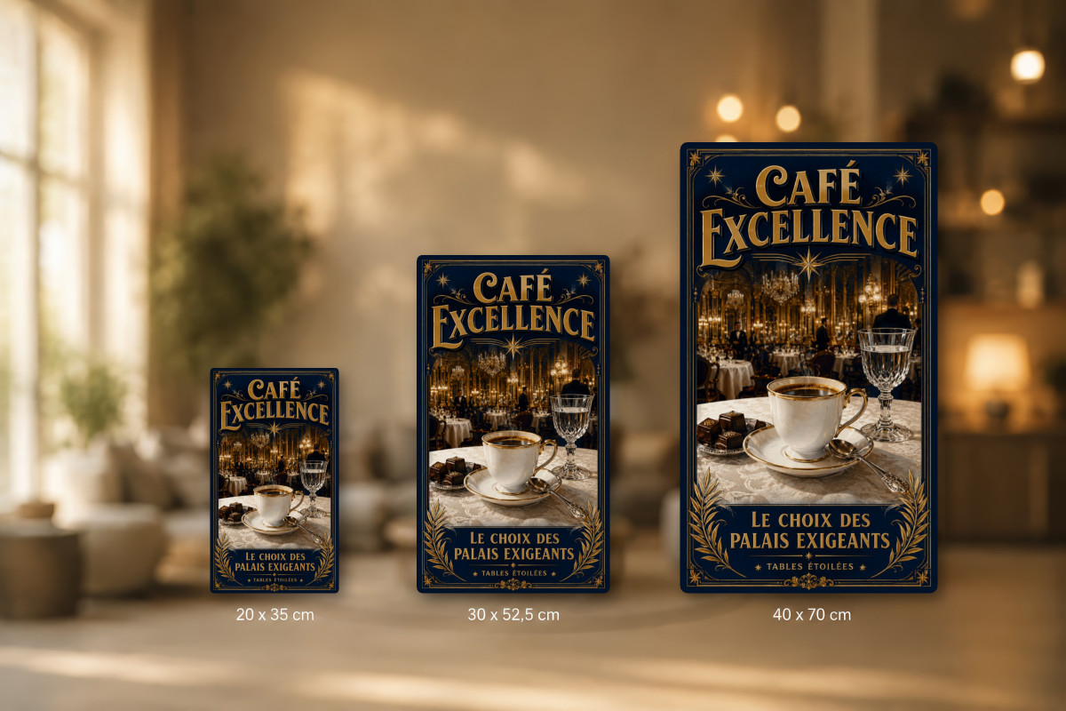 Plaques - décors mêlés #4, Affiche vintage café - Café Excellence