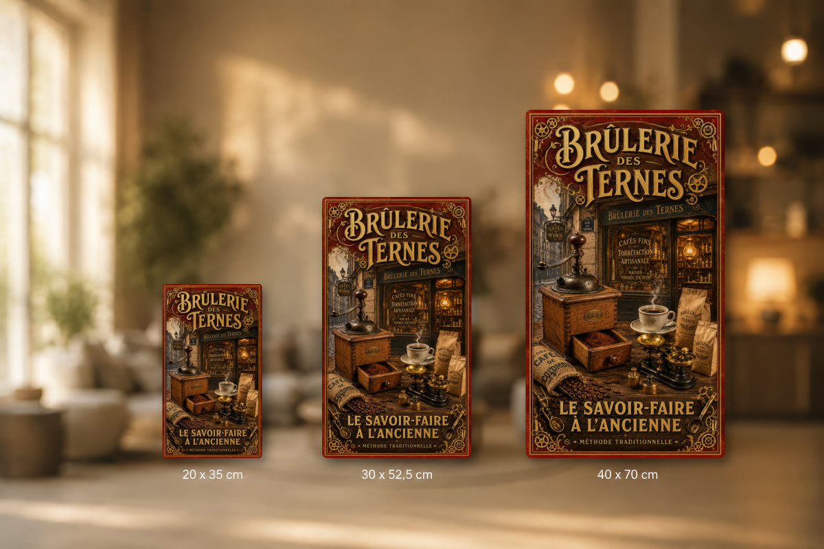Plaques - décors mêlés #4, Affiche vintage café - Brûlerie des Ternes