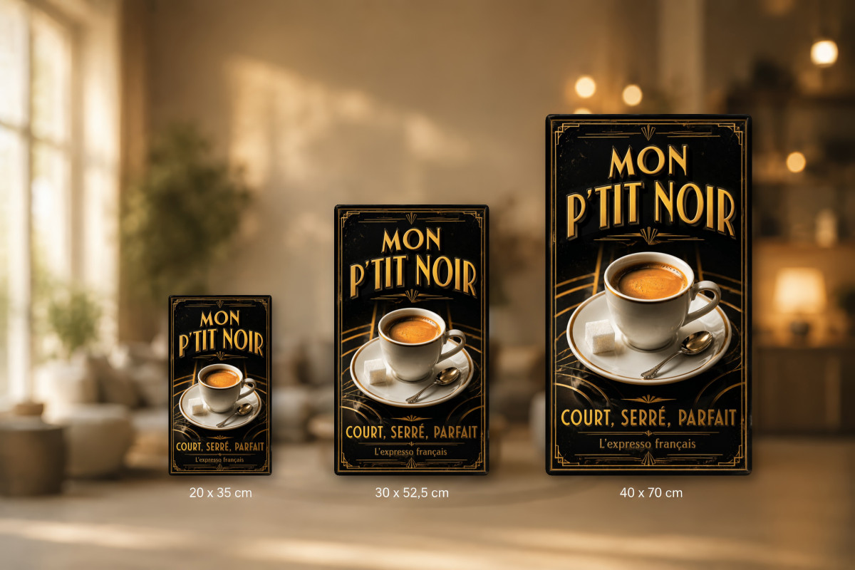Plaques - décors mêlés #4, Affiche vintage café - Mon P’tit Noir