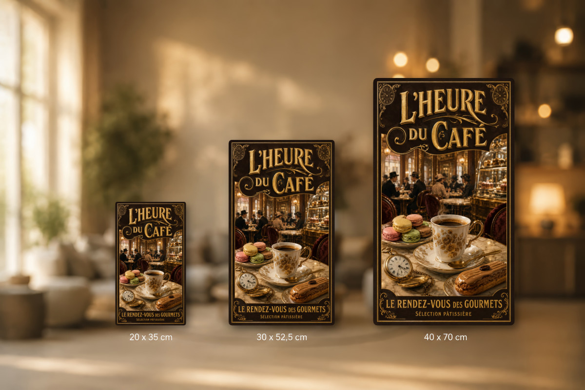 Plaques - décors mêlés #4, Affiche vintage café - L’Heure du Café