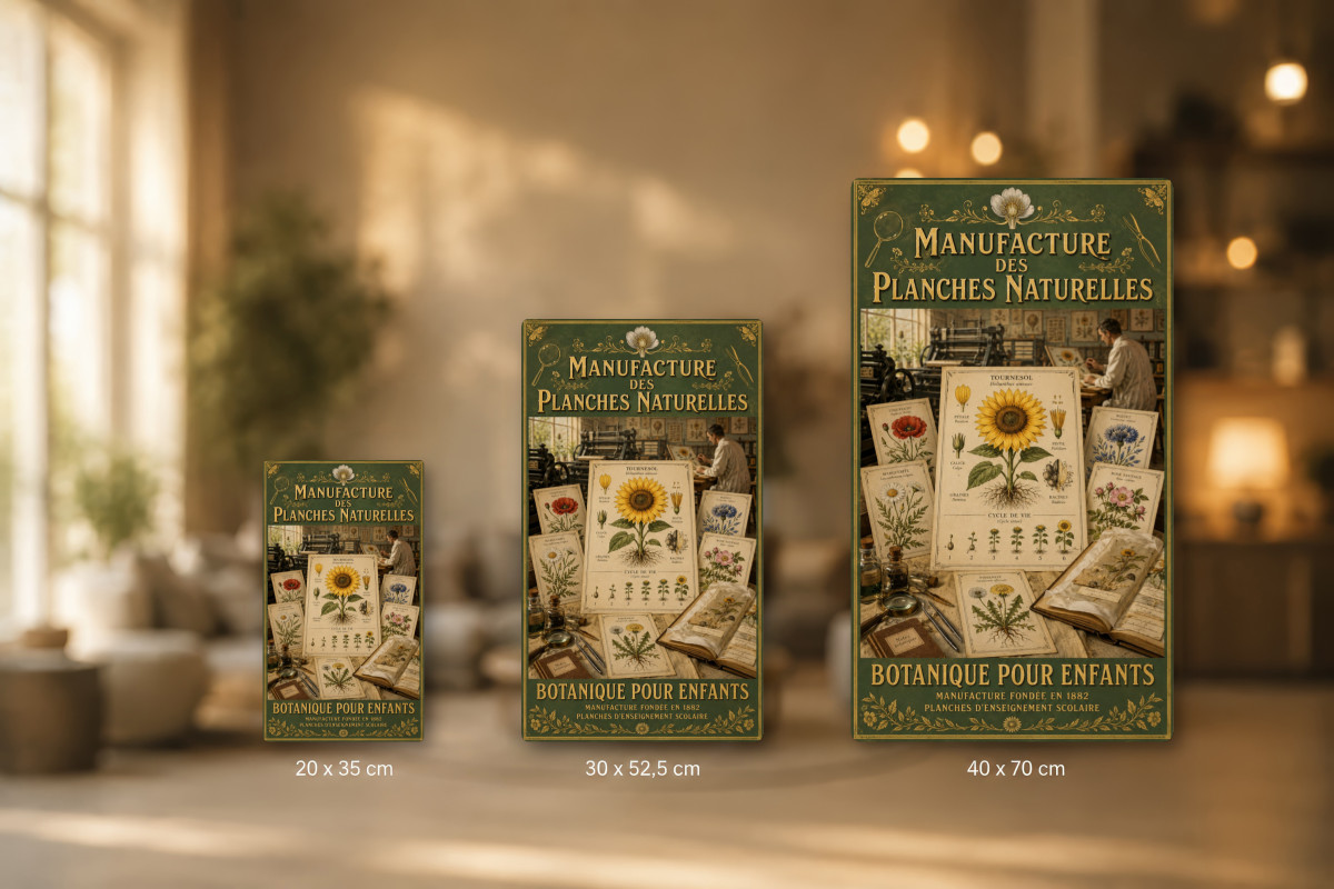 Plaques - décors mêlés #5, Affiche vintage imagerie ancienne - Manufacture des Planches Naturelles