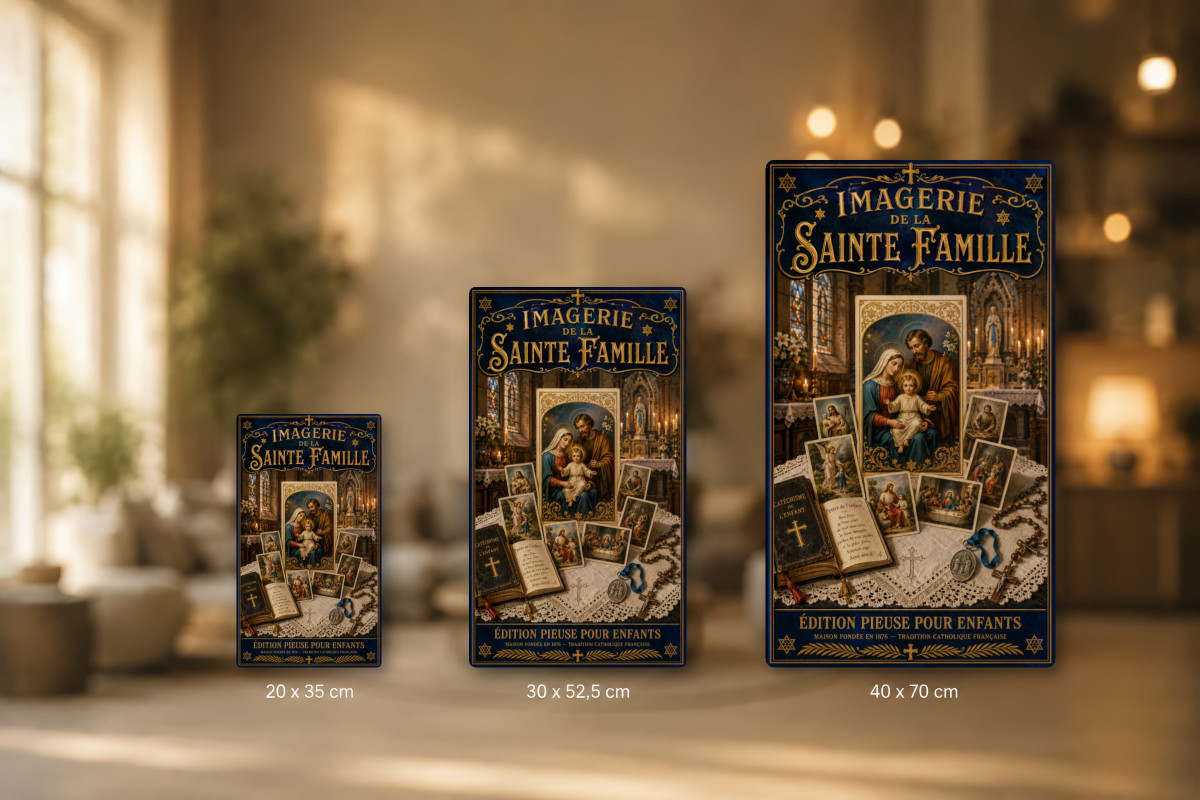 Plaques - décors mêlés #5, Affiche vintage imagerie ancienne - Imagerie de la Sainte Famille