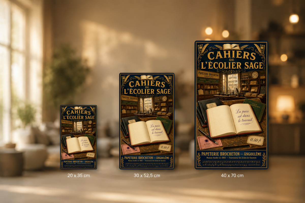 Plaques - décors mêlés #5, Affiche vintage école d’autrefois - Cahiers de l’Écolier Sage