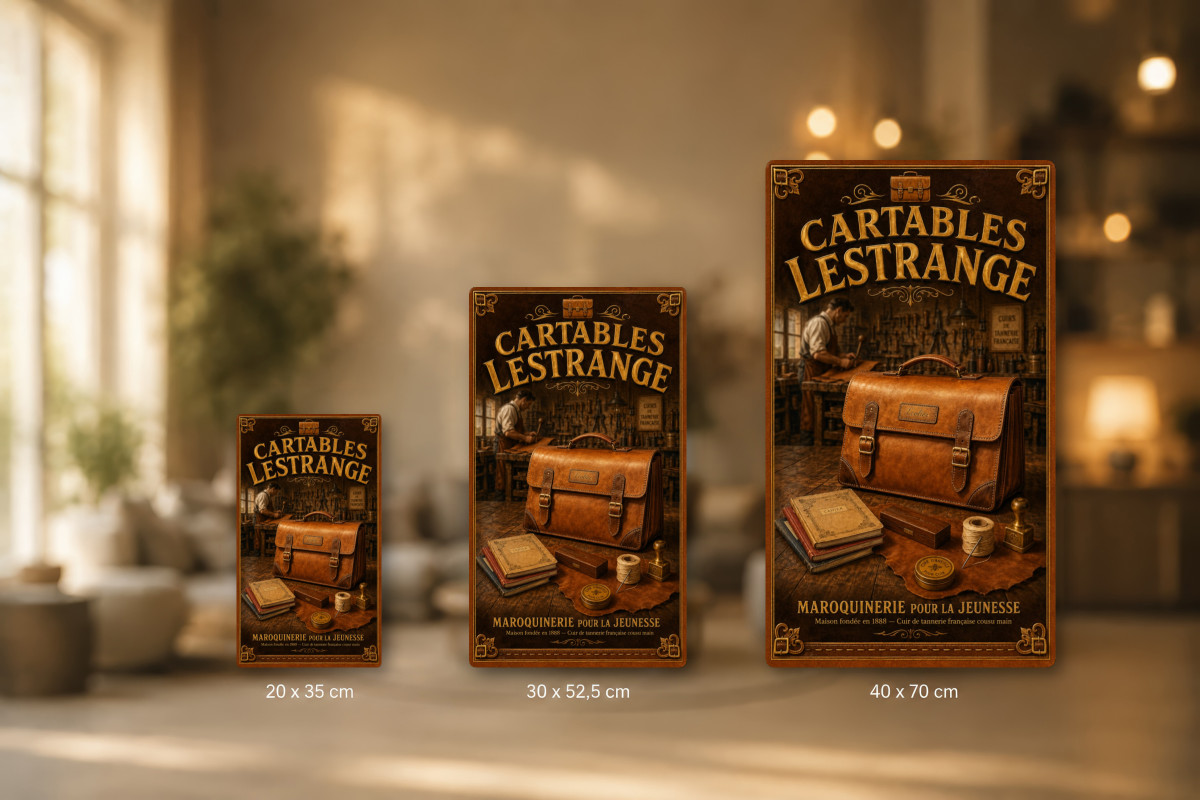 Plaques - décors mêlés #5, Affiche vintage école d’autrefois - Cartables Lestrange
