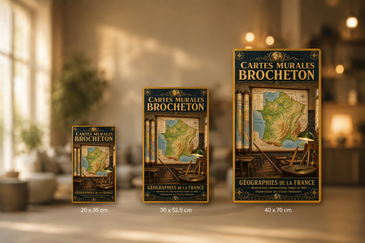 Plaques - décors mêlés #5, Affiche vintage école d’autrefois - Cartes Murales Brocheton
