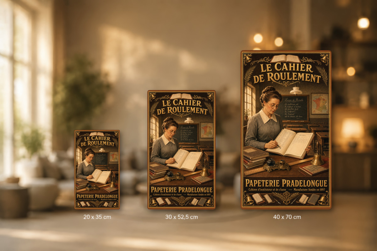 Plaques - décors mêlés #5, Affiche vintage école d’autrefois - Le Cahier de Roulement