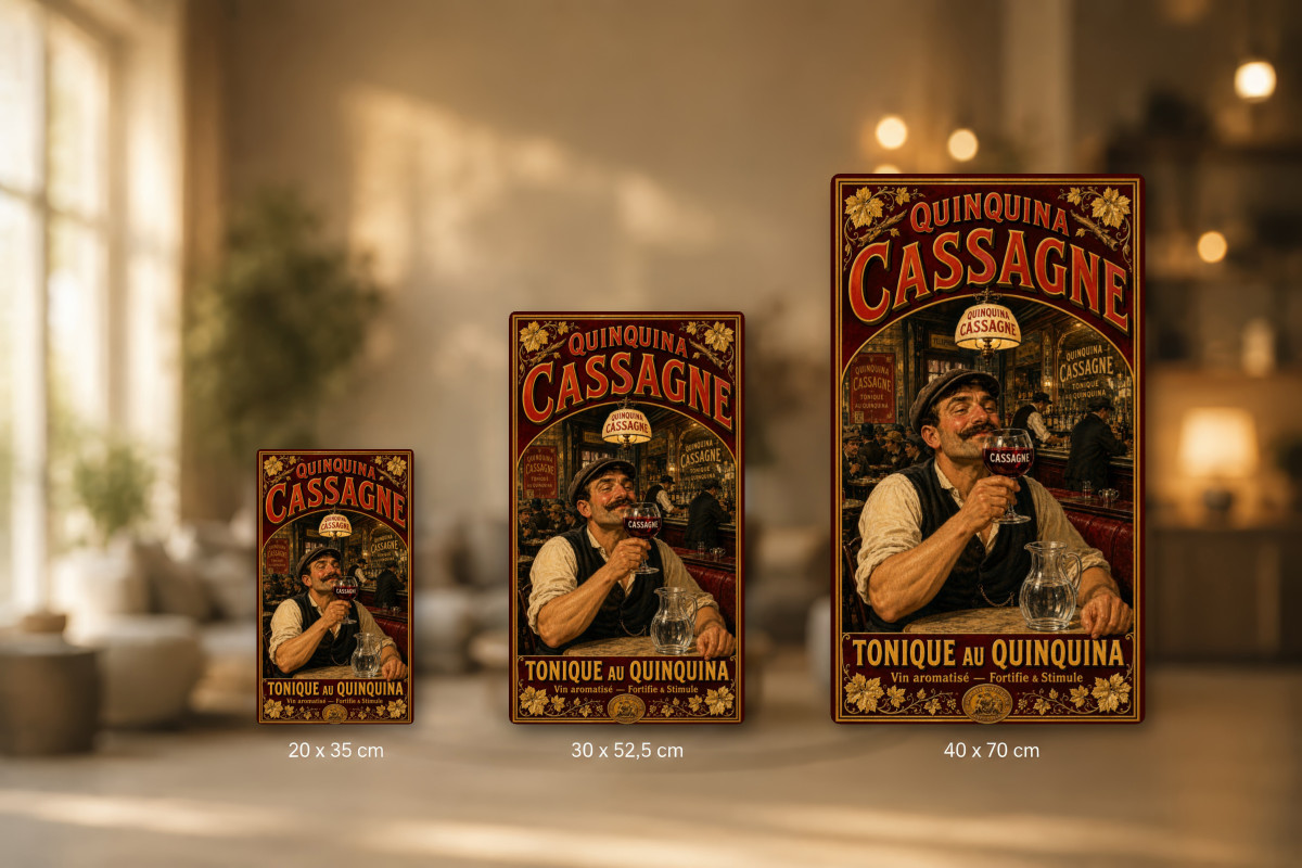 Plaques - décors mêlés #6, Affiche vintage apéritif - Quinquina Cassagne - Tonique au Quinquina