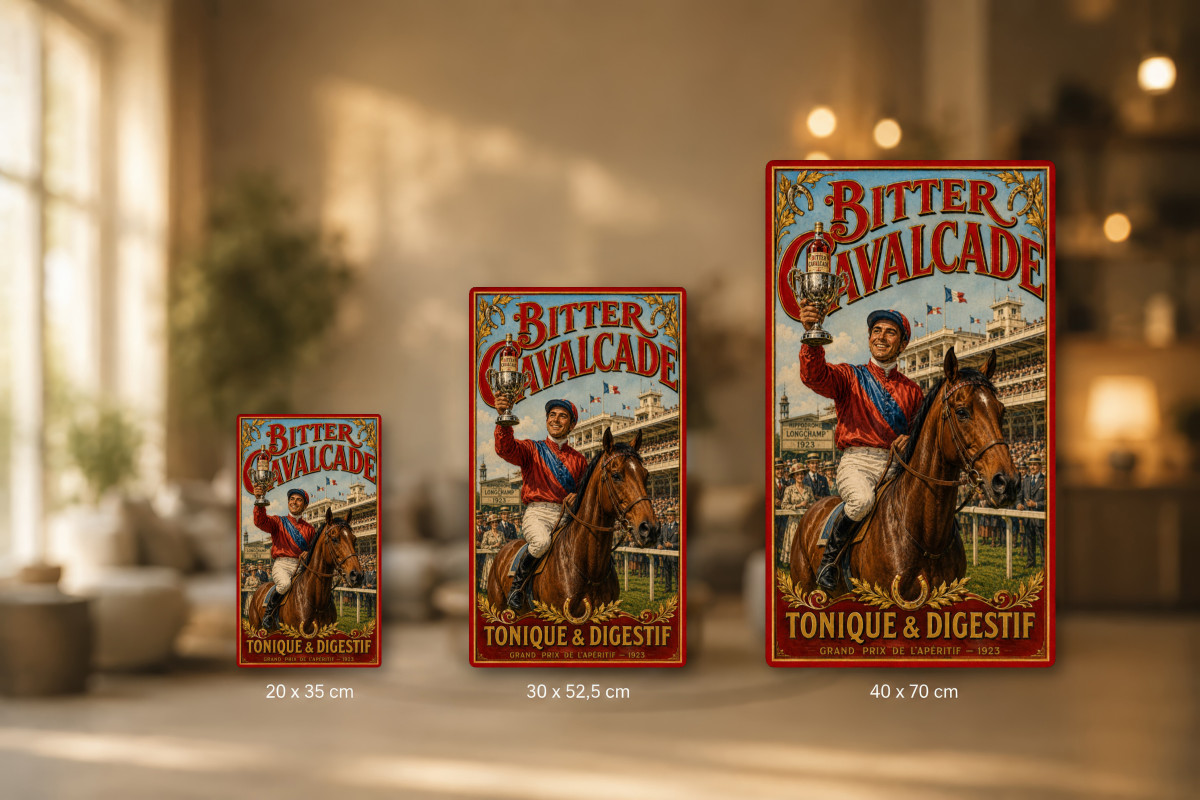 Plaques - décors mêlés #6, Affiche vintage apéritif - Bitter Cavalcade - Tonique & Digestif