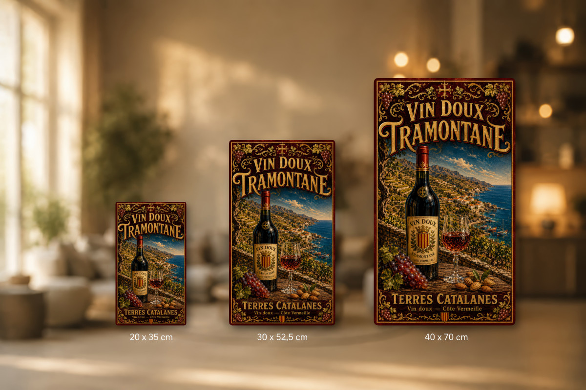 Plaques - décors mêlés #6, Affiche vintage apéritif - Vin Doux Tramontane - Terres Catalanes