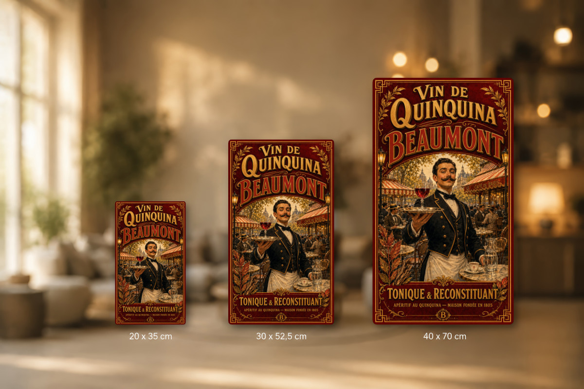 Plaques - décors mêlés #6, Affiche vintage apéritif - Vin de Quinquina Beaumont - Tonique & Reconstituant