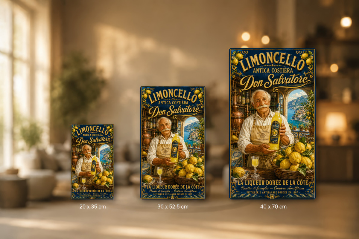 Plaques - décors mêlés #6, Affiche vintage apéritif - Limoncello Antica Costiera - Don Salvatore