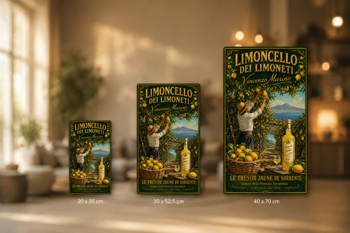 Plaques - décors mêlés #6, Affiche vintage apéritif - Limoncello dei Limoneti - Vincenzo Marino