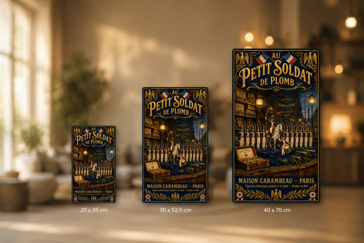 Plaques - décors mêlés #6, Affiche vintage jouets anciens - Au Petit Soldat de Plomb