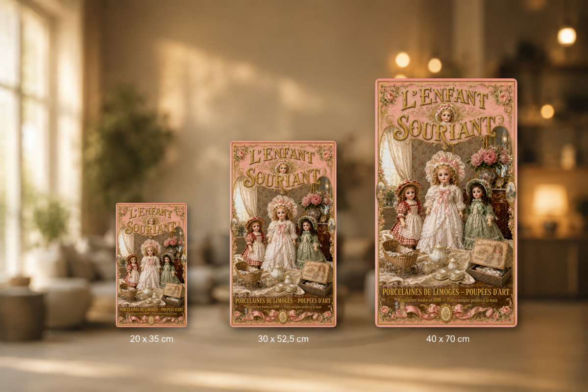 Plaques - décors mêlés #6, Affiche vintage jouets anciens - L’Enfant Souriant