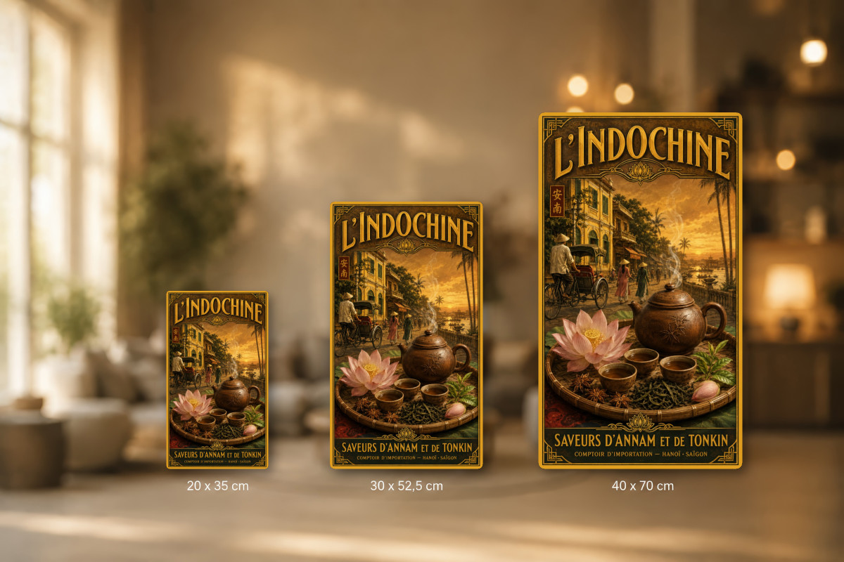 Plaques - décors mêlés #6, Affiche vintage thé - L’Indochine