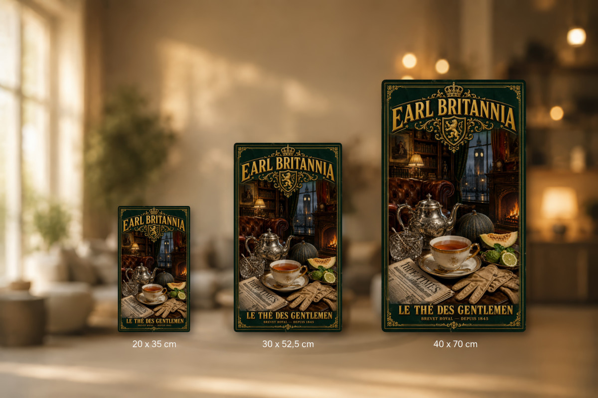 Plaques - décors mêlés #6, Affiche vintage thé - Earl Britannia