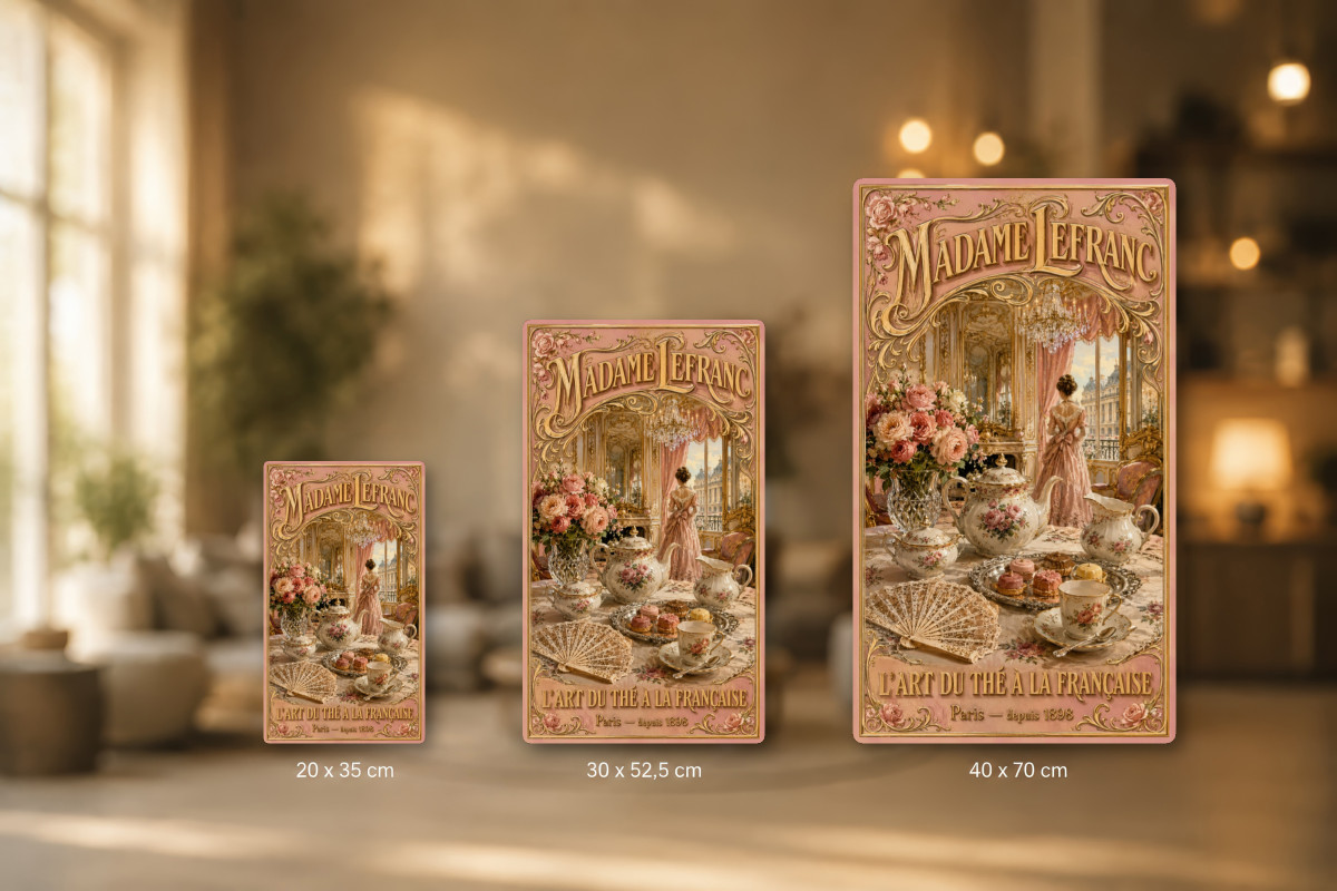 Plaques - décors mêlés #6, Affiche vintage thé - Madame Lefranc