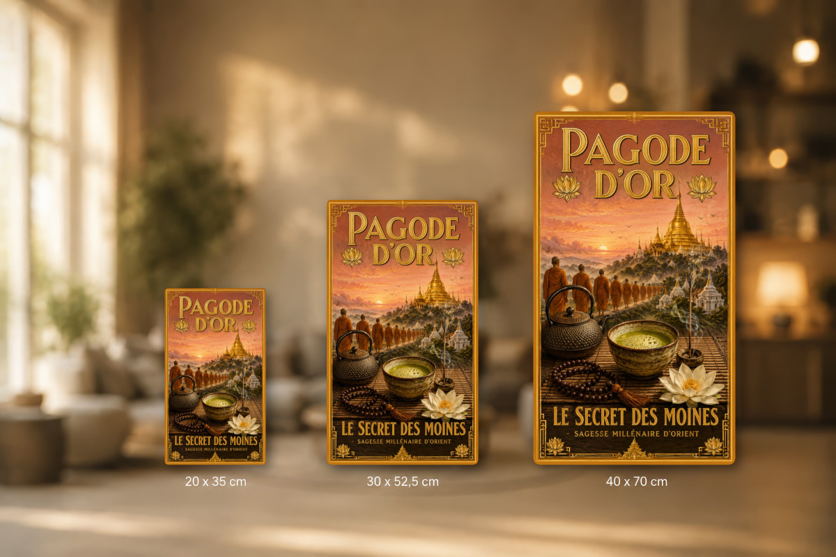Plaques - décors mêlés #6, Affiche vintage thé - Pagode d’Or