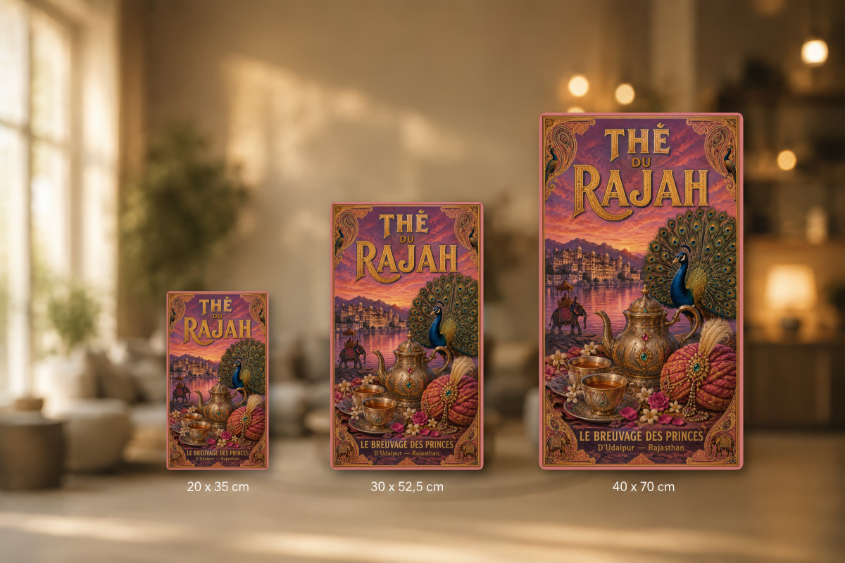 Plaques - décors mêlés #6, Affiche vintage thé - Thé du Rajah