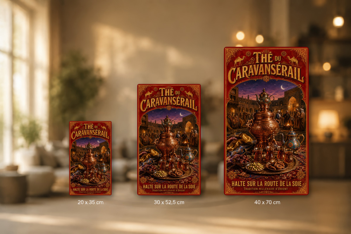Plaques - décors mêlés #6, Affiche vintage thé - Thé du Caravansérail