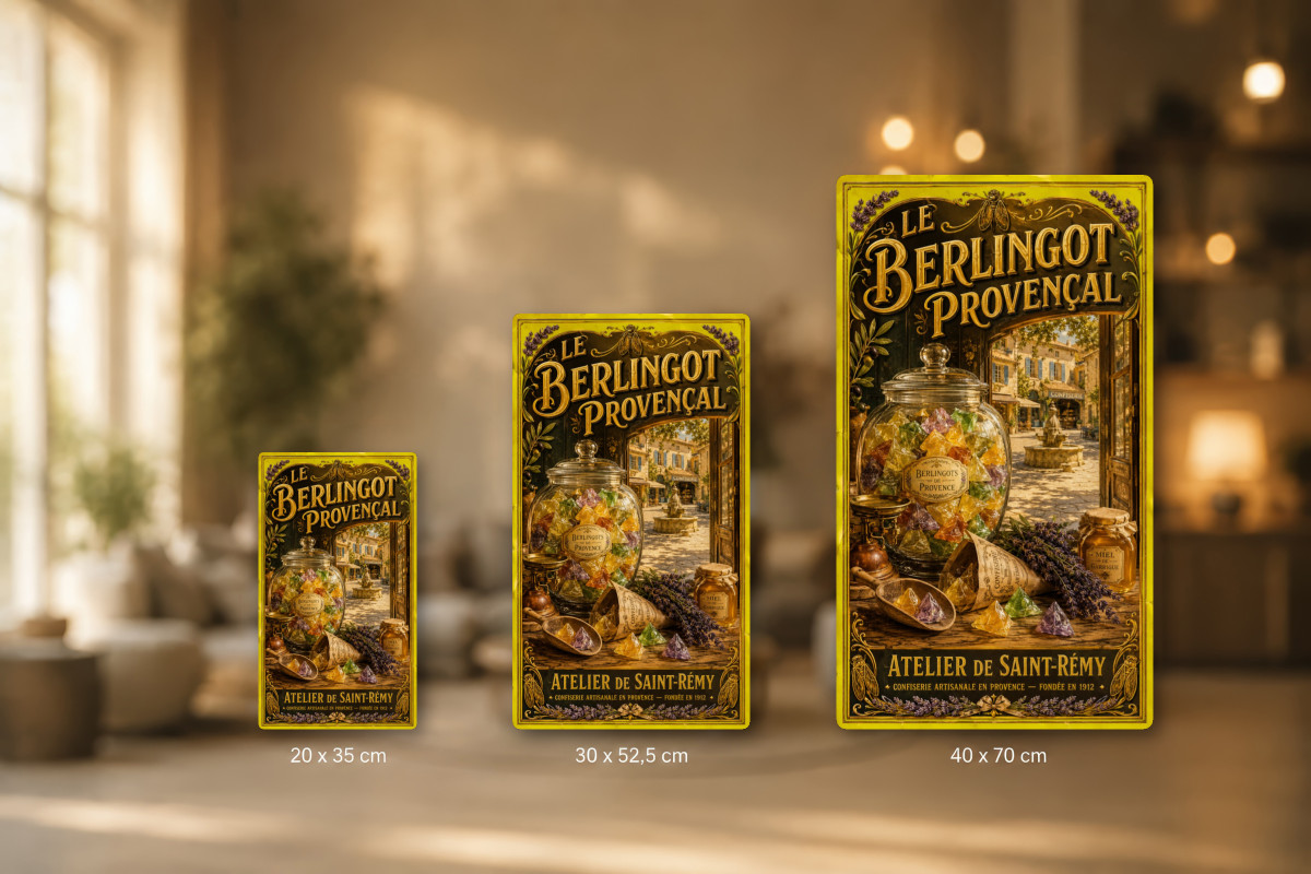 Plaques - décors mêlés #7, Affiche vintage confiserie - Le Berlingot Provençal