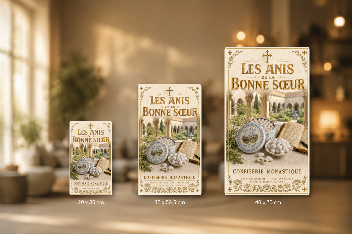 Plaques - décors mêlés #7, Affiche vintage confiserie - Les Anis de la Bonne Sœur
