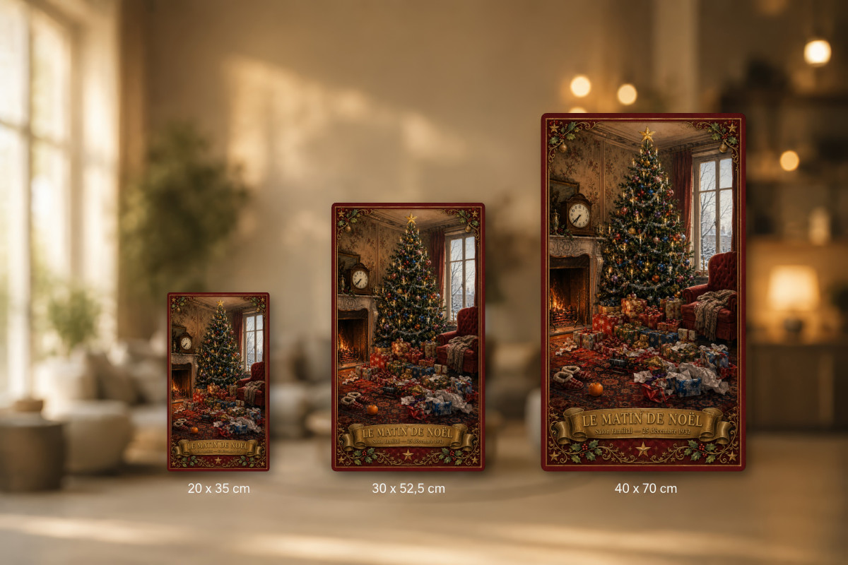 Plaques - décors mêlés #8, Affiche vintage Noël - Le Matin de Noël
