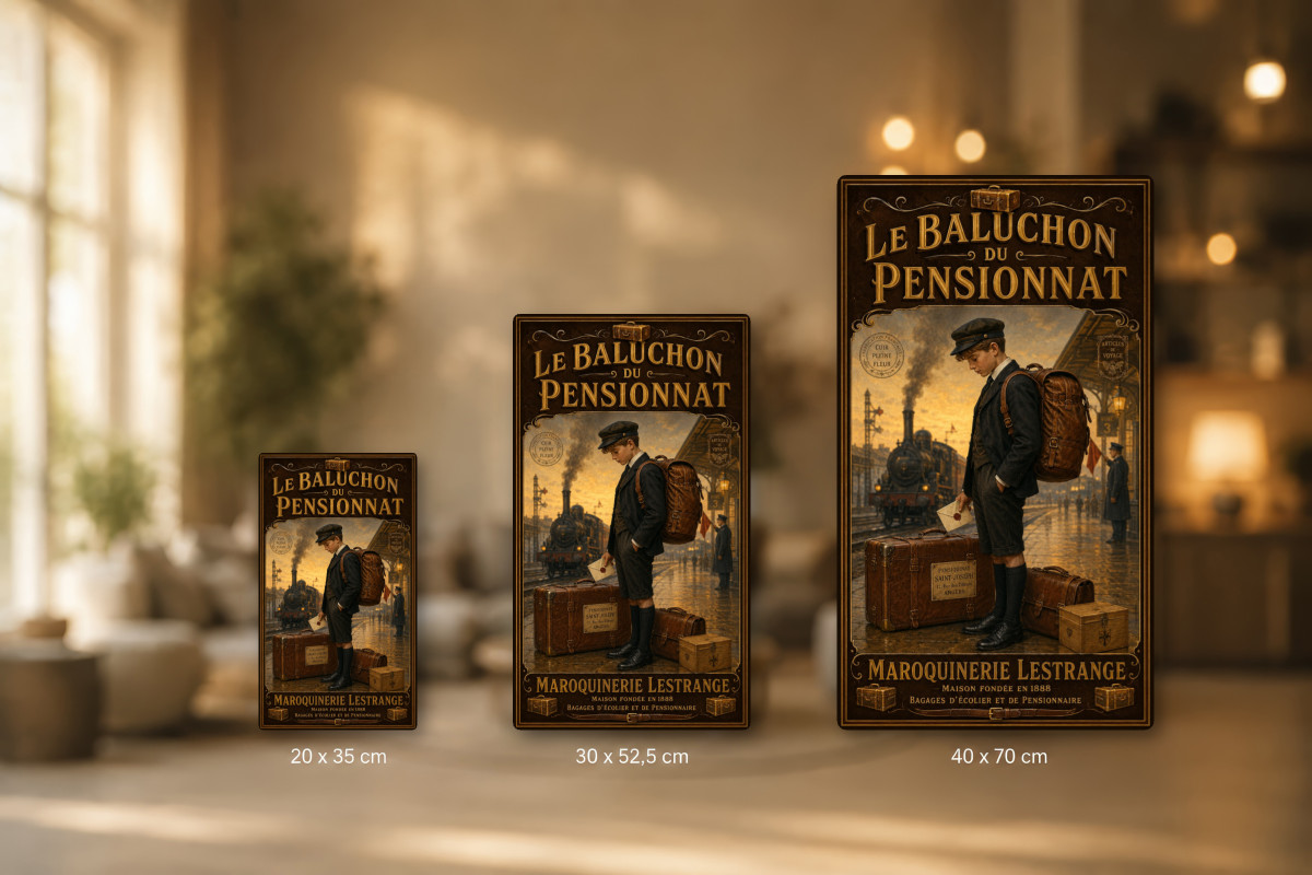 Plaques - décors mêlés #9, Affiche vintage enfance - Le Baluchon du Pensionnat