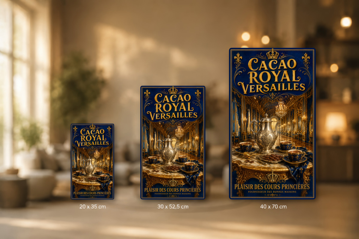 Plaques - décors mêlés #9, Affiche vintage chocolat - Cacao Royal Versailles