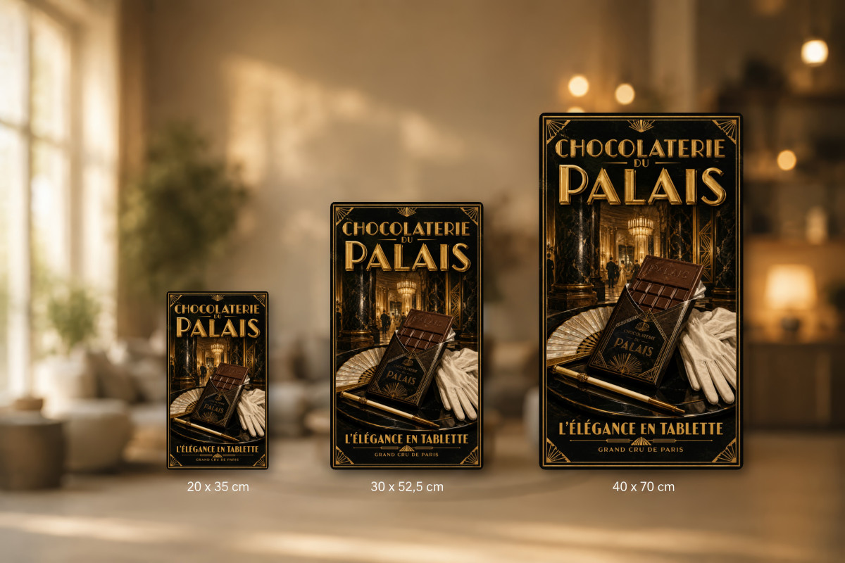 Plaques - décors mêlés #9, Affiche vintage chocolat - Chocolaterie du Palais