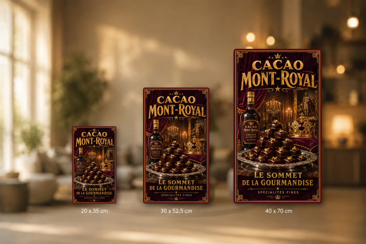 Plaques - décors mêlés #9, Affiche vintage chocolat - Cacao Mont-Royal
