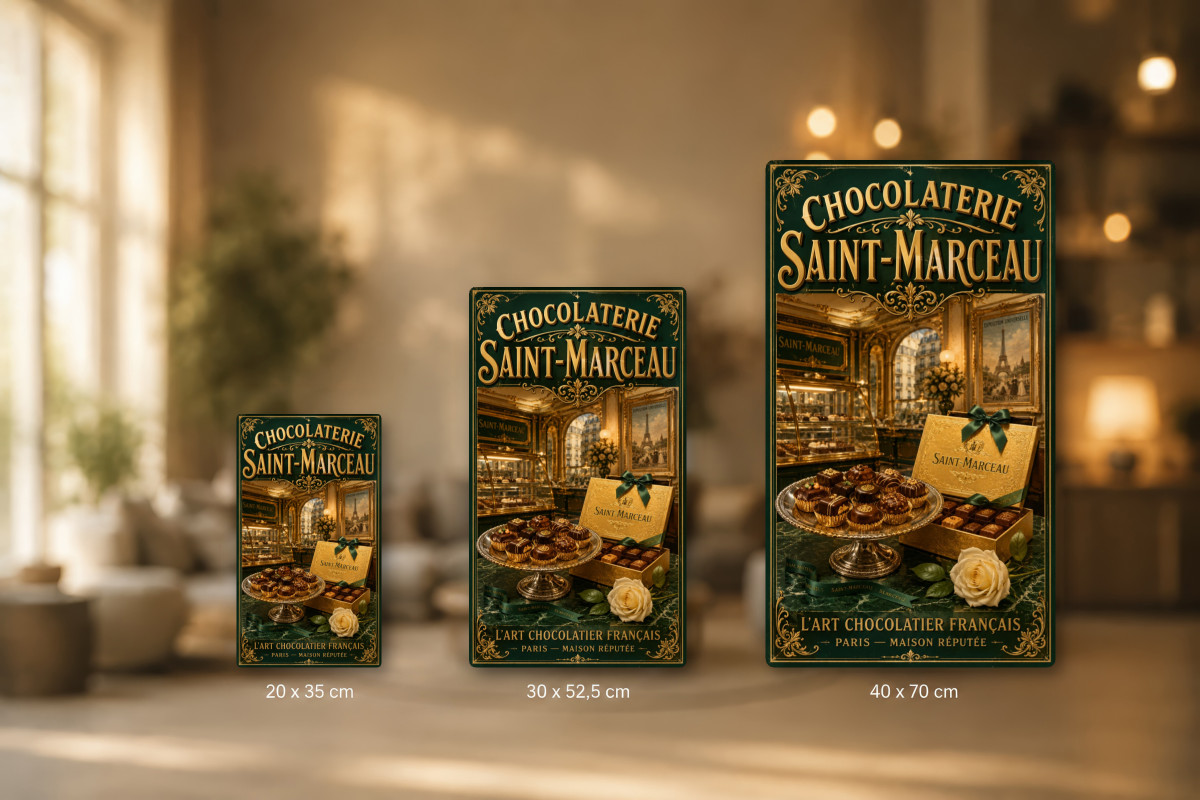 Plaques - décors mêlés #9, Affiche vintage chocolat - Chocolaterie Saint-Marceau