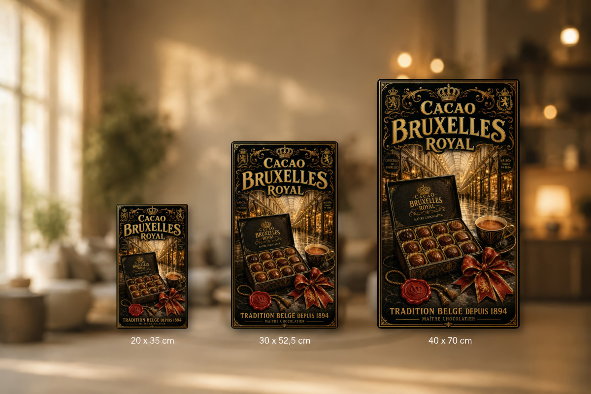 Plaques - décors mêlés #9, Affiche vintage chocolat - Cacao Bruxelles Royal