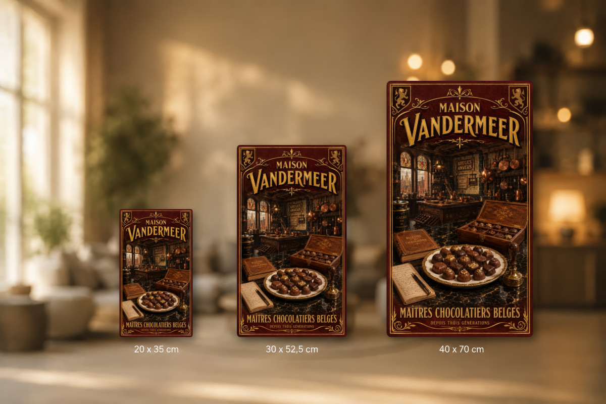 Plaques - décors mêlés #9, Affiche vintage chocolat - Maison Vandermeer