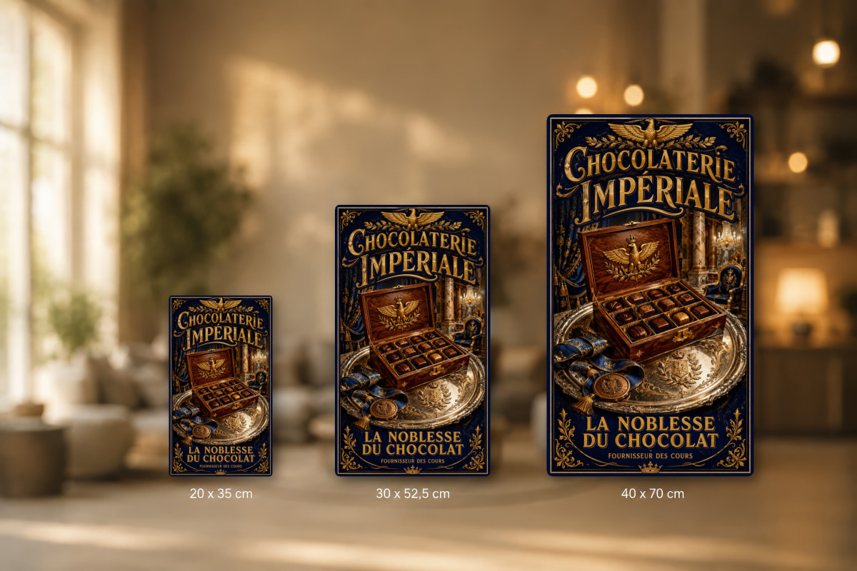Plaques - décors mêlés #9, Affiche vintage chocolat - Chocolaterie Impériale