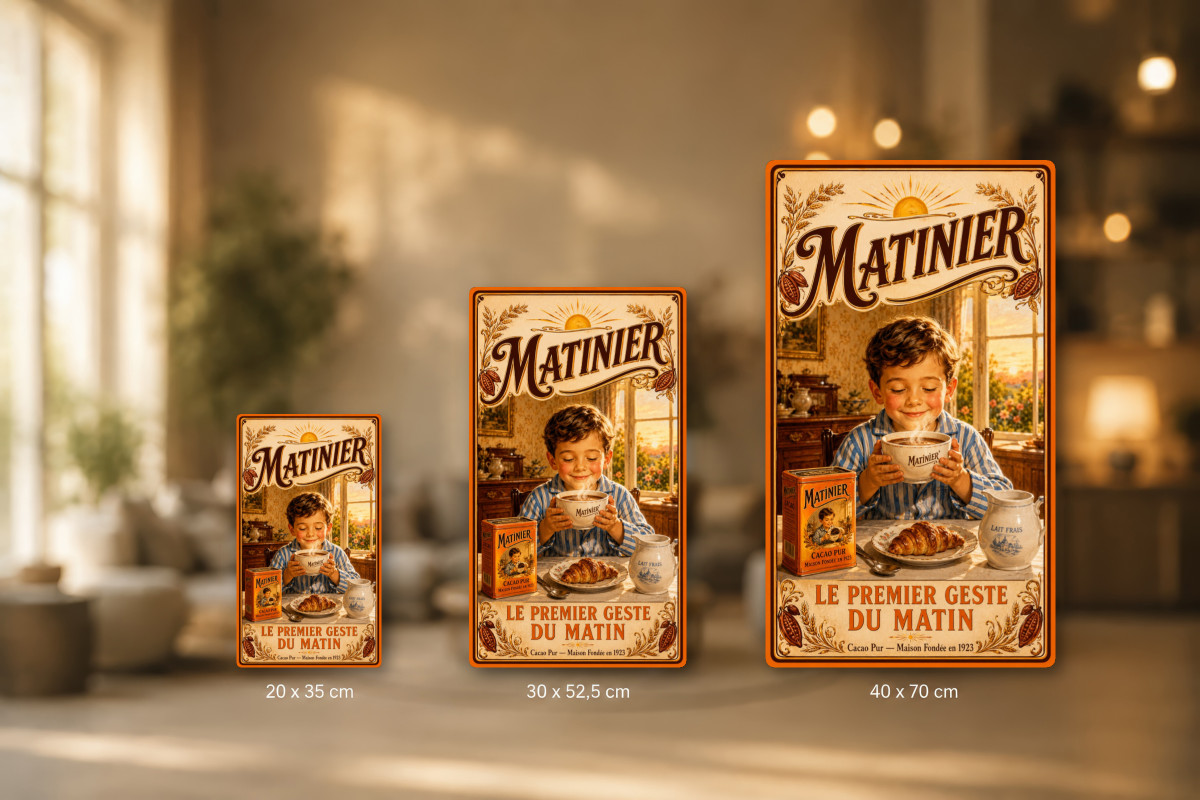 Plaques - décors mêlés #9, Affiche vintage chocolat - Matinier