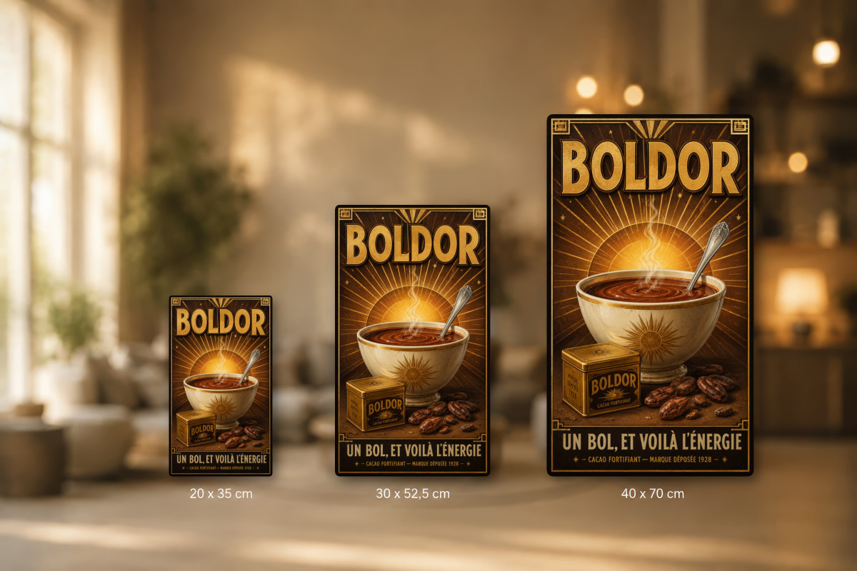 Plaques - décors mêlés #9, Affiche vintage chocolat - Boldor