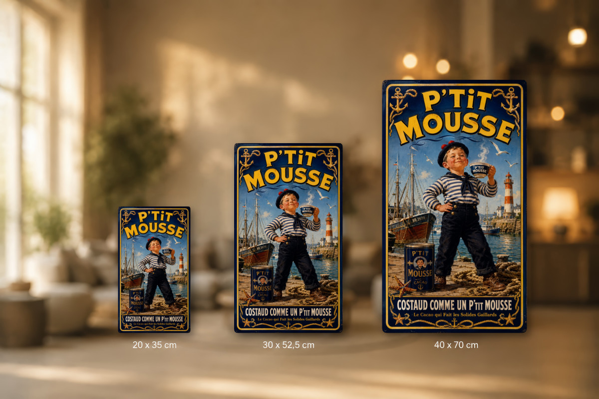 Plaques - décors mêlés #9, Affiche vintage chocolat - P’tit Mousse