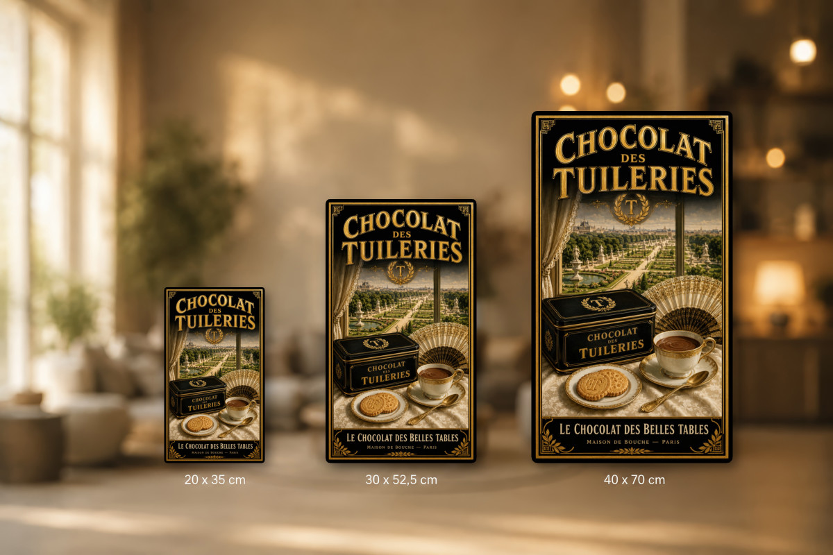Plaques - décors mêlés #9, Affiche vintage chocolat - Chocolat des Tuileries