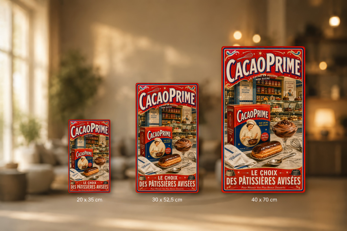 Plaques - décors mêlés #9, Affiche vintage chocolat - CacaoPrime