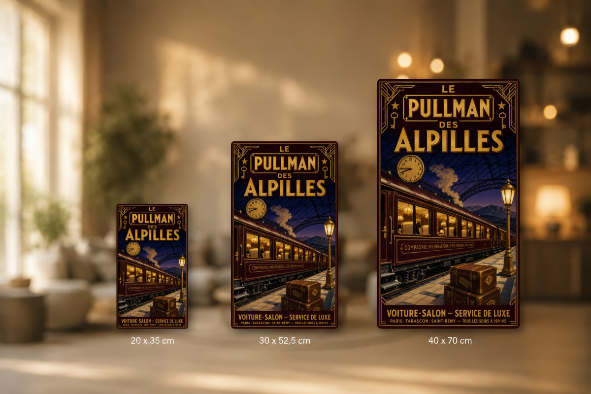 Plaques - décors mêlés #9, Affiche vintage train - Le Pullman des Alpilles