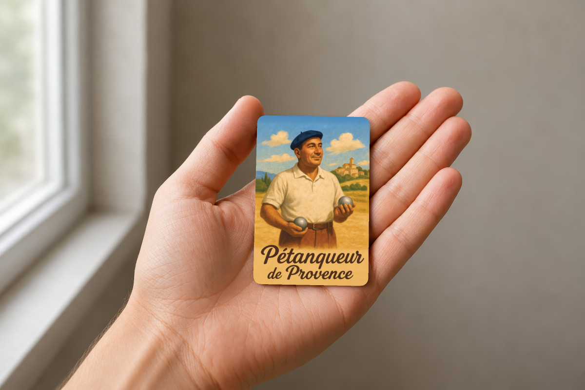 Mockup magnet 11 — Magnet Pétanqueur de Provence