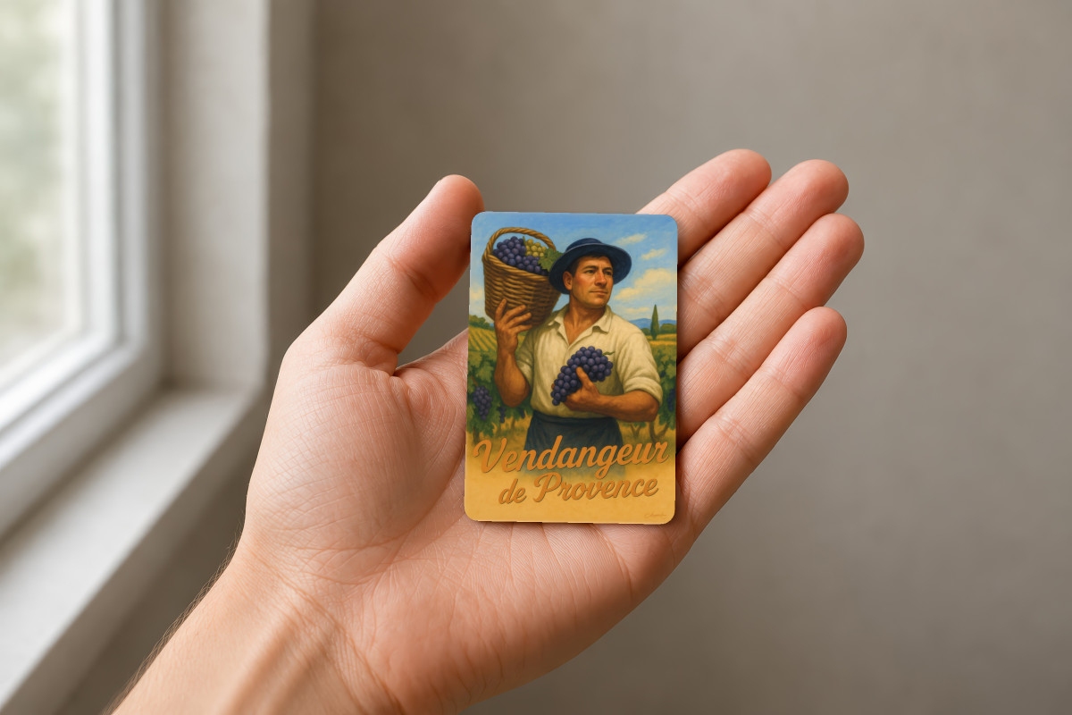 Mockup magnet 11 — Magnet Vendangeur de Provence