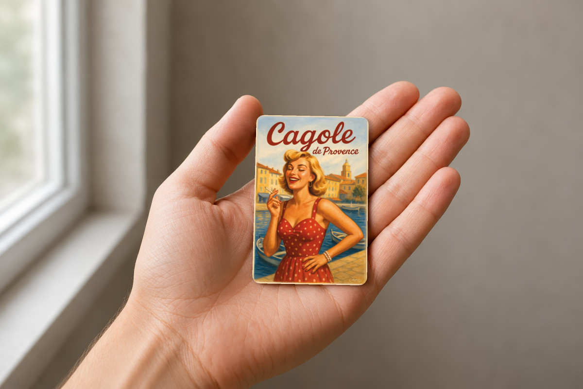 Mockup magnet 11 — Magnet Cagole de Provence – Rieuse et radieuse