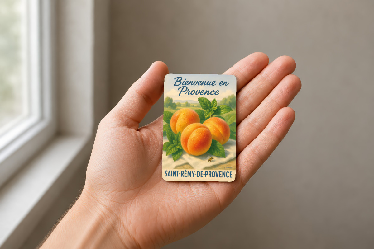 Mockup magnet 11 — Magnet Chaleur d’été – Abricot au parfum du Sud