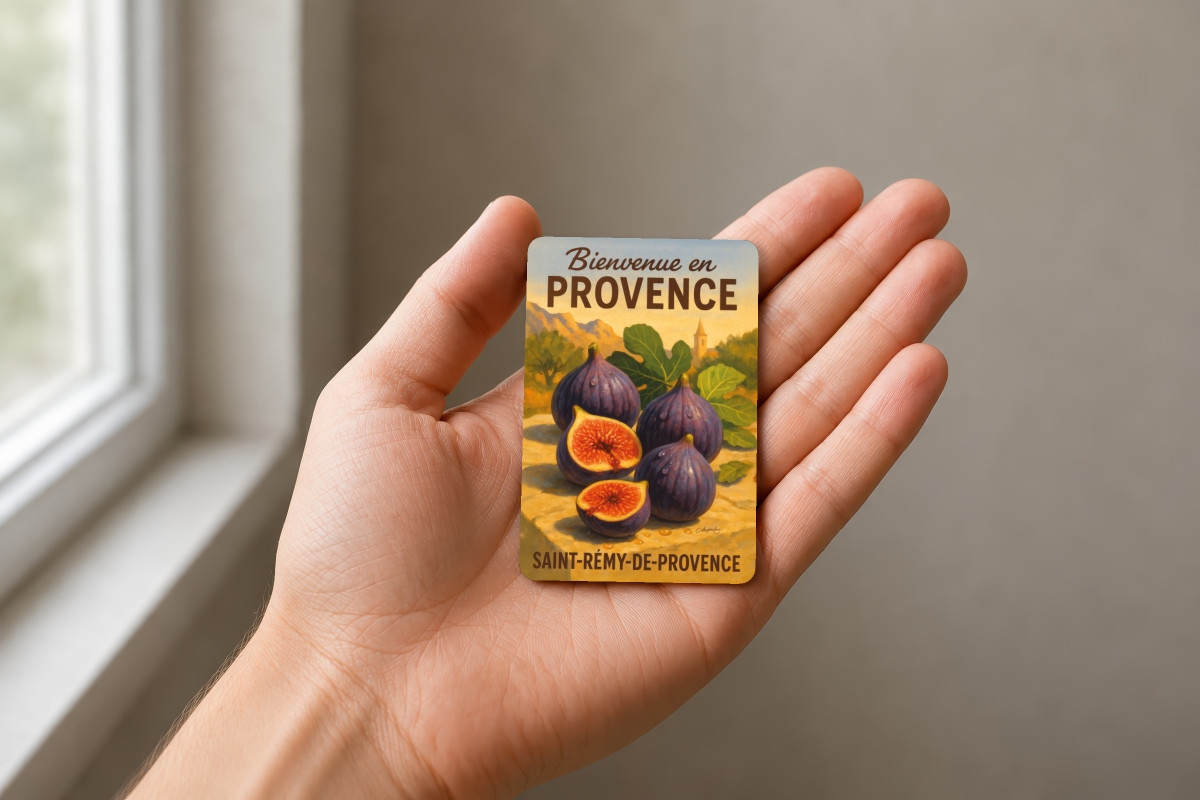 Mockup magnet 11 — Magnet Cœur de figue – Trésor sucré de Saint-Rémy
